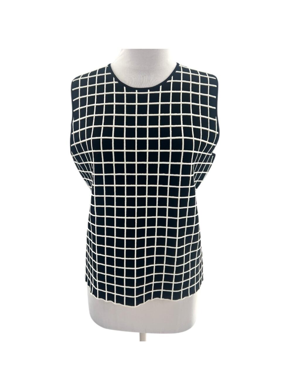 Akris Punto windowpabe‎ knit stretch top sz 12